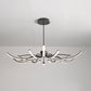 White Floral Chandelier Light Minimalistic Metal LED Ceiling Suspension Lamp for Living Room 12 White White Clearhalo 'Ceiling Lights' 'Chandeliers' 'Modern Chandeliers' 'Modern' Lighting' 2406304