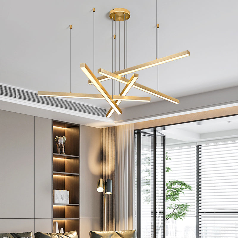 Adjustable Line Art Pendant Lamp Minimalist Metal Bedroom LED Ceiling Chandelier Clearhalo 'Ceiling Lights' 'Chandeliers' 'Modern Chandeliers' 'Modern' Lighting' 2406311