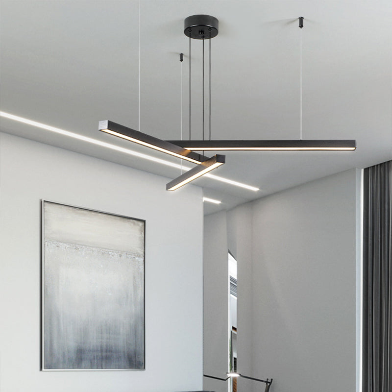 Adjustable Line Art Pendant Lamp Minimalist Metal Bedroom LED Ceiling Chandelier Clearhalo 'Ceiling Lights' 'Chandeliers' 'Modern Chandeliers' 'Modern' Lighting' 2406315