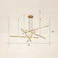 Adjustable Line Art Pendant Lamp Minimalist Metal Bedroom LED Ceiling Chandelier 5 Gold Warm Clearhalo 'Ceiling Lights' 'Chandeliers' 'Modern Chandeliers' 'Modern' Lighting' 2406317