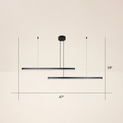 Adjustable Line Art Pendant Lamp Minimalist Metal Bedroom LED Ceiling Chandelier 2 Black White Clearhalo 'Ceiling Lights' 'Chandeliers' 'Modern Chandeliers' 'Modern' Lighting' 2406330