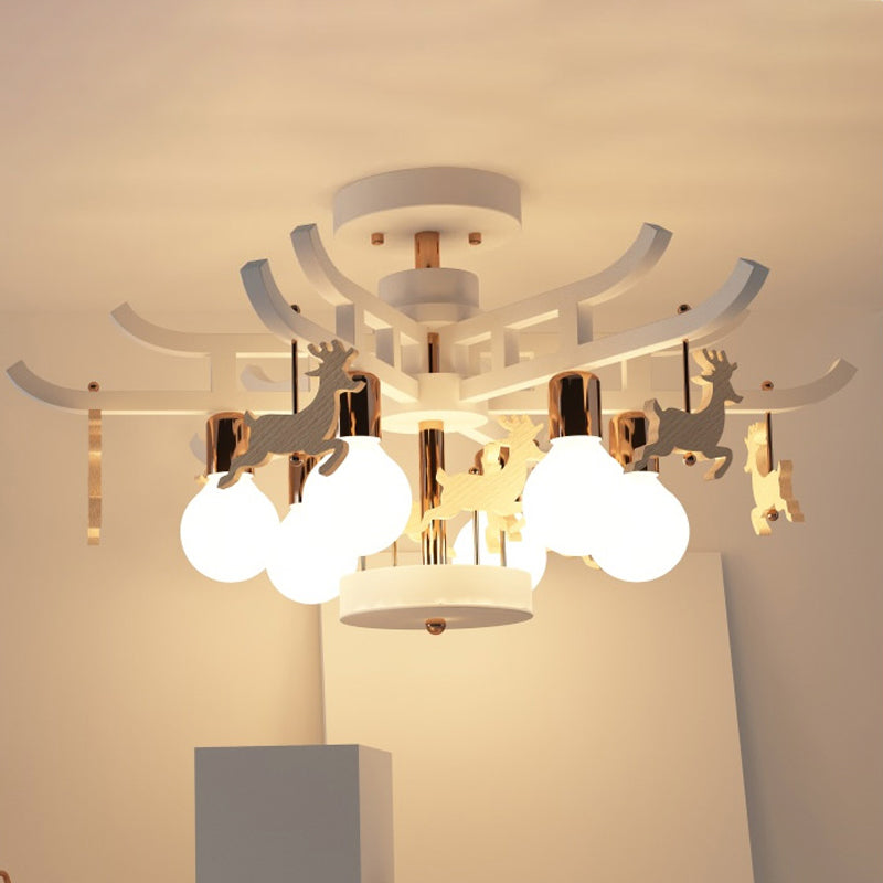 Modern Deer Hanging Chandelier Metal Hanging Ceiling Lamp for Living Room Clearhalo 'Ceiling Lights' 'Chandeliers' Lighting' options 240654