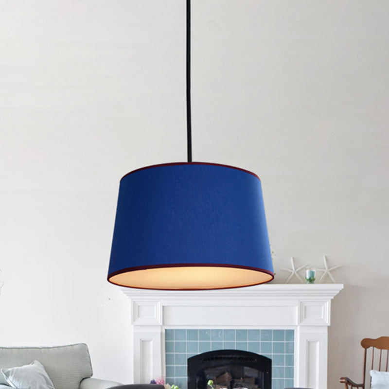 Drum Dining Room Hanging Lamp Metal Modern Style Hanging Light Blue Clearhalo 'Ceiling Lights' 'Chandeliers' Lighting' options 240692_b067137e-b5dc-4c5d-be91-aabf854dcf5b