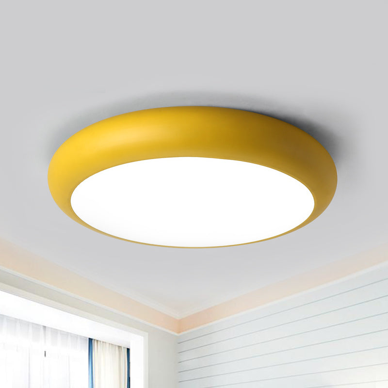 Bedroom Ceiling Lighting LED, Nordic Round Flush Mount Light Fixture for Children Yellow Clearhalo 'Ceiling Lights' 'Close To Ceiling Lights' 'Close to ceiling' 'Flush mount' Lighting' 240699