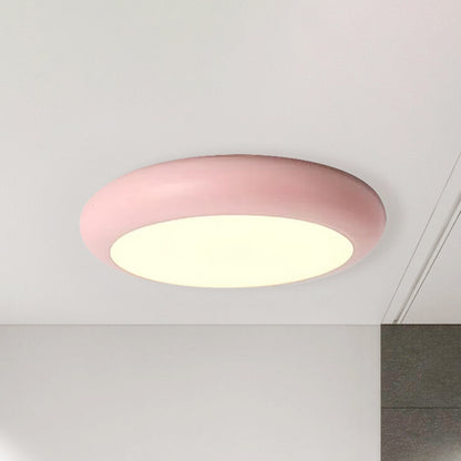 Bedroom Ceiling Lighting LED, Nordic Round Flush Mount Light Fixture for Children Pink Clearhalo 'Ceiling Lights' 'Close To Ceiling Lights' 'Close to ceiling' 'Flush mount' Lighting' 240702