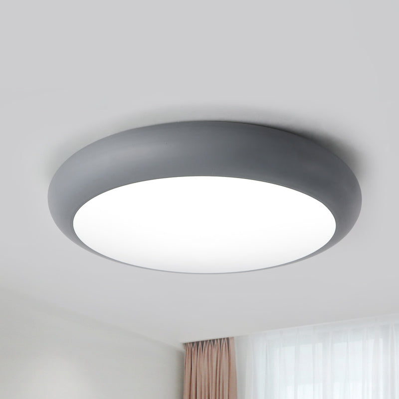 Bedroom Ceiling Lighting LED, Nordic Round Flush Mount Light Fixture for Children Grey Clearhalo 'Ceiling Lights' 'Close To Ceiling Lights' 'Close to ceiling' 'Flush mount' Lighting' 240708