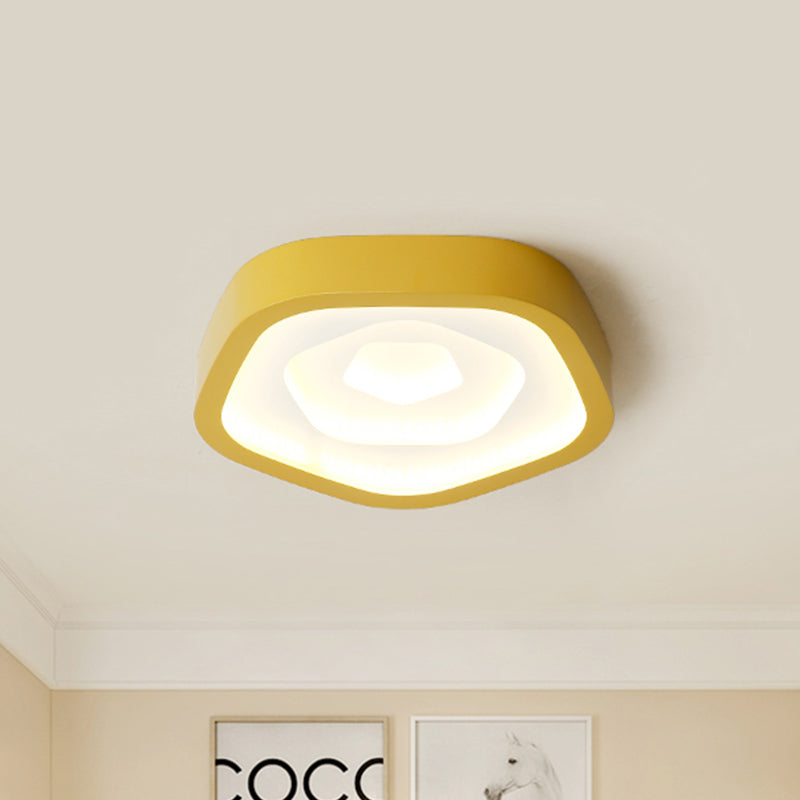 Bedroom Ceiling Light for Kids, LED Flush Mount Lighting with Rose Shade Nordic Style Yellow Clearhalo 'Ceiling Lights' 'Close To Ceiling Lights' 'Close to ceiling' 'Flush mount' Lighting' 240726