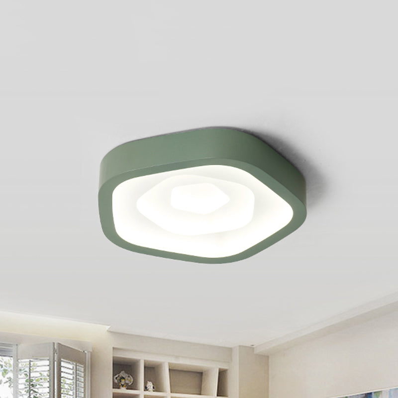 Bedroom Ceiling Light for Kids, LED Flush Mount Lighting with Rose Shade Nordic Style Green Clearhalo 'Ceiling Lights' 'Close To Ceiling Lights' 'Close to ceiling' 'Flush mount' Lighting' 240727