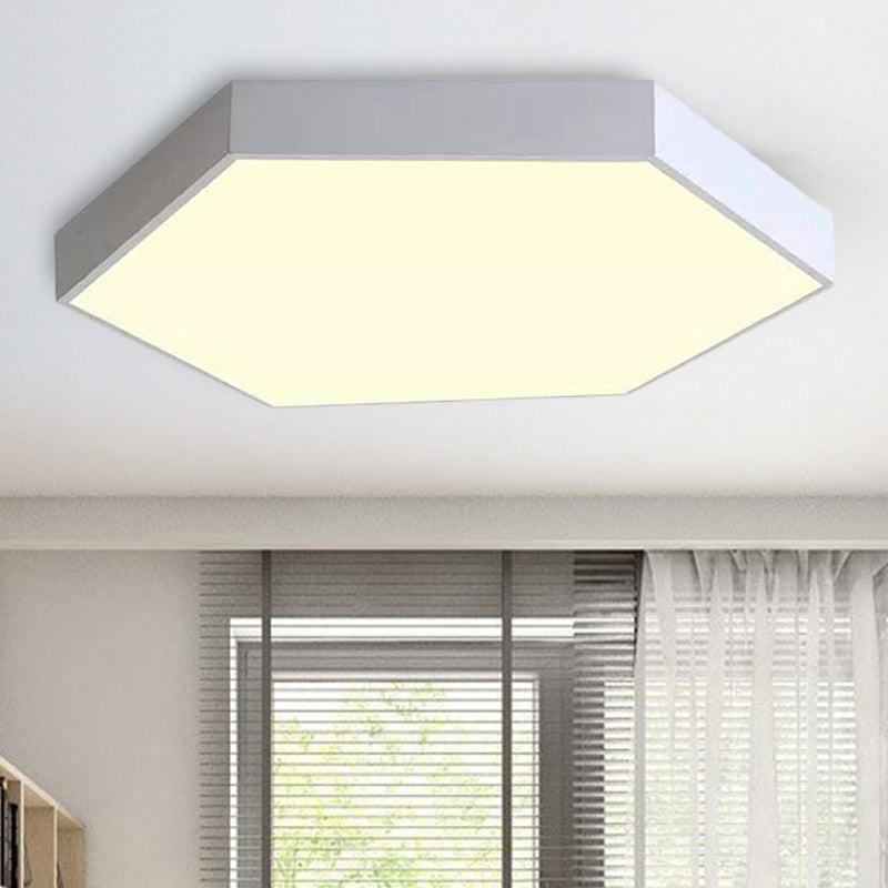 Child Bedroom LED Ceiling Light Modern Macaron Flush Mount Lighting with Hexagon Shade Clearhalo 'Ceiling Lights' 'Close To Ceiling Lights' 'Close to ceiling' 'Flush mount' Lighting' 240731