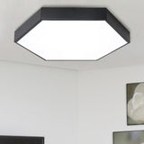 Modern Ceiling Light Bedroom, LED Flush Mount Light with Acrylic Hexagon Shade Black Clearhalo 'Ceiling Lights' 'Close To Ceiling Lights' 'Close to ceiling' 'Flush mount' Lighting' 240745