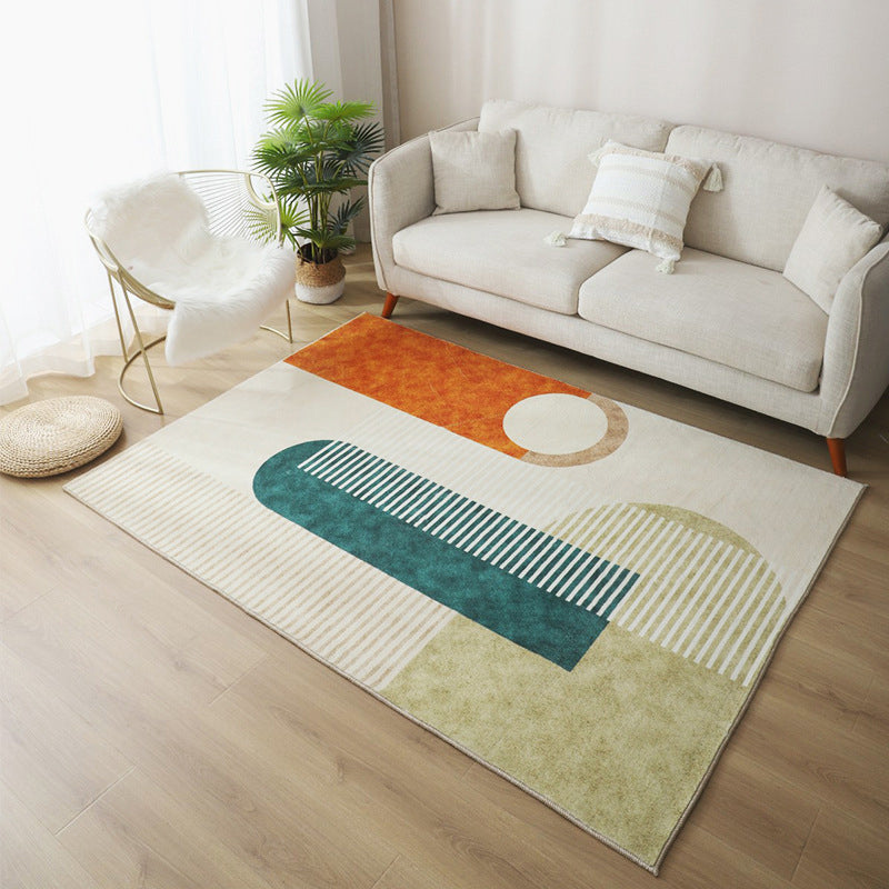 Relaxing Living Room Rug Multicolored Colorblock Indoor Rug Polypropylene Non-Slip Backing Easy Care Carpet Green Clearhalo 'Area Rug' 'Rug' 2407623