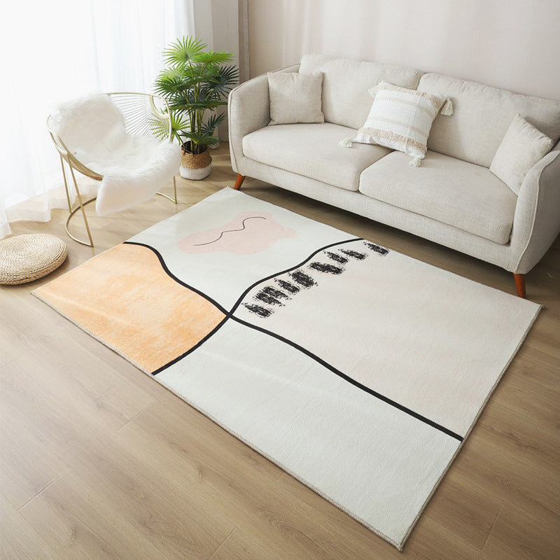 Relaxing Living Room Rug Multicolored Colorblock Indoor Rug Polypropylene Non-Slip Backing Easy Care Carpet Beige Clearhalo 'Area Rug' 'Rug' 2407626