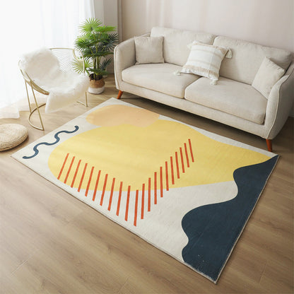 Relaxing Living Room Rug Multicolored Colorblock Indoor Rug Polypropylene Non-Slip Backing Easy Care Carpet Yellow Clearhalo 'Area Rug' 'Rug' 2407627