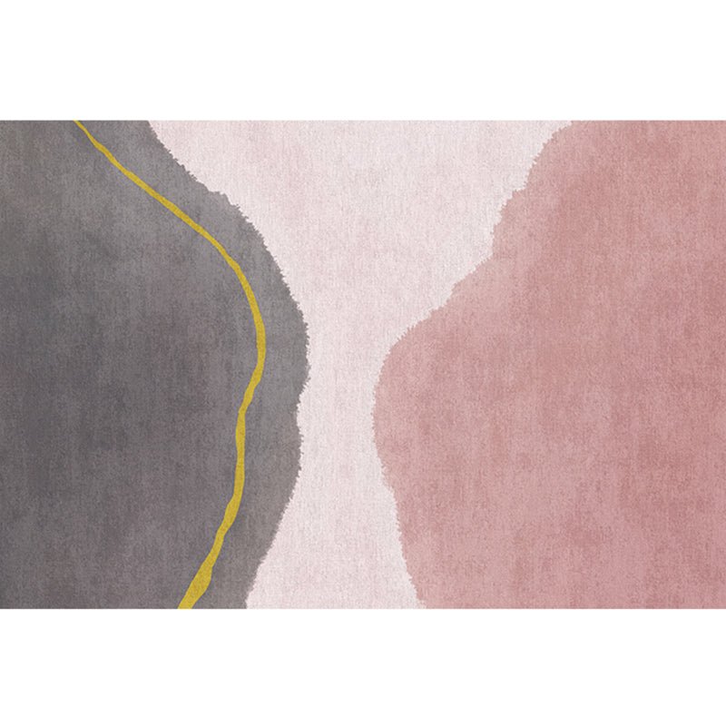 Fancy Living Room Rug Multicolored Colorblock Indoor Rug Polypropylene Anti-Slip Backing Pet Friendly Carpet Pink Clearhalo 'Area Rug' 'Rug' 2407629