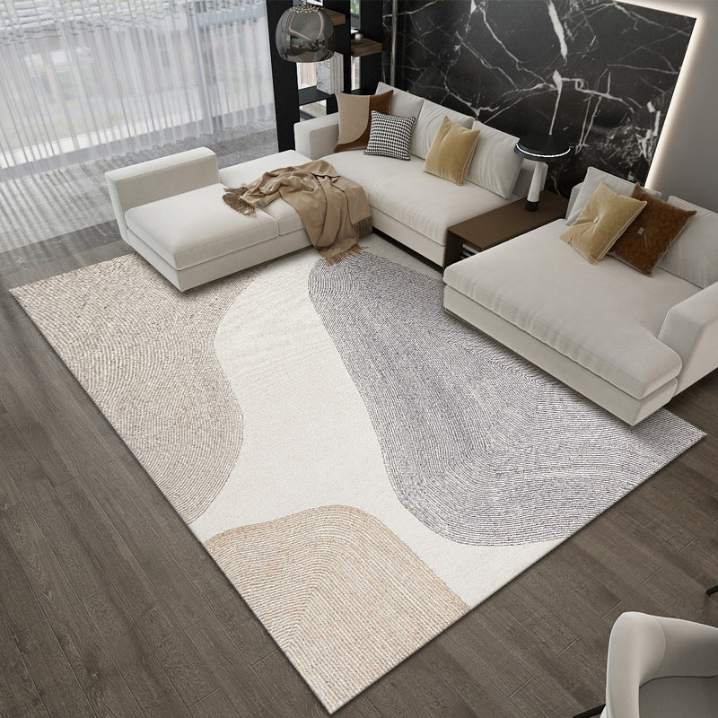 Simplicity Living Room Rug Multicolor Colorblock Indoor Rug Non-Slip Backing Machine Washable Area Carpet Gray-White Clearhalo 'Area Rug' 'Rug' 2407653
