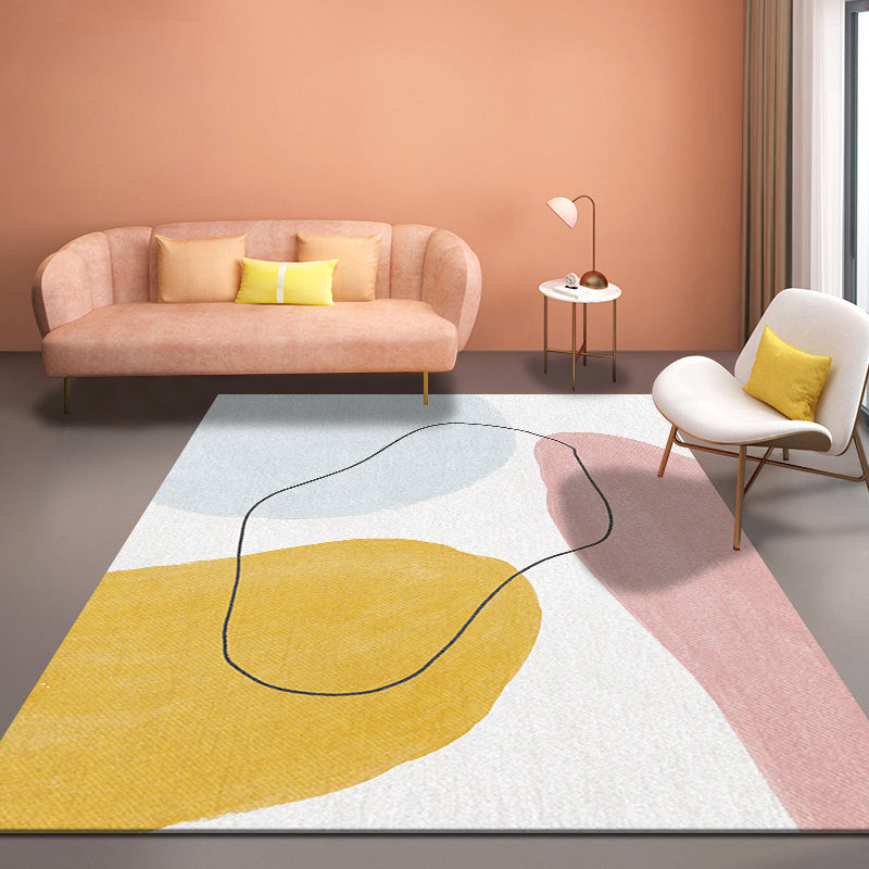 Multi-Color Modern Rug Synthetics Color Block Indoor Rug Non-Slip Backing Pet Friendly Washable Carpet for Living Room Yellow Clearhalo 'Area Rug' 'Rug' 2407663