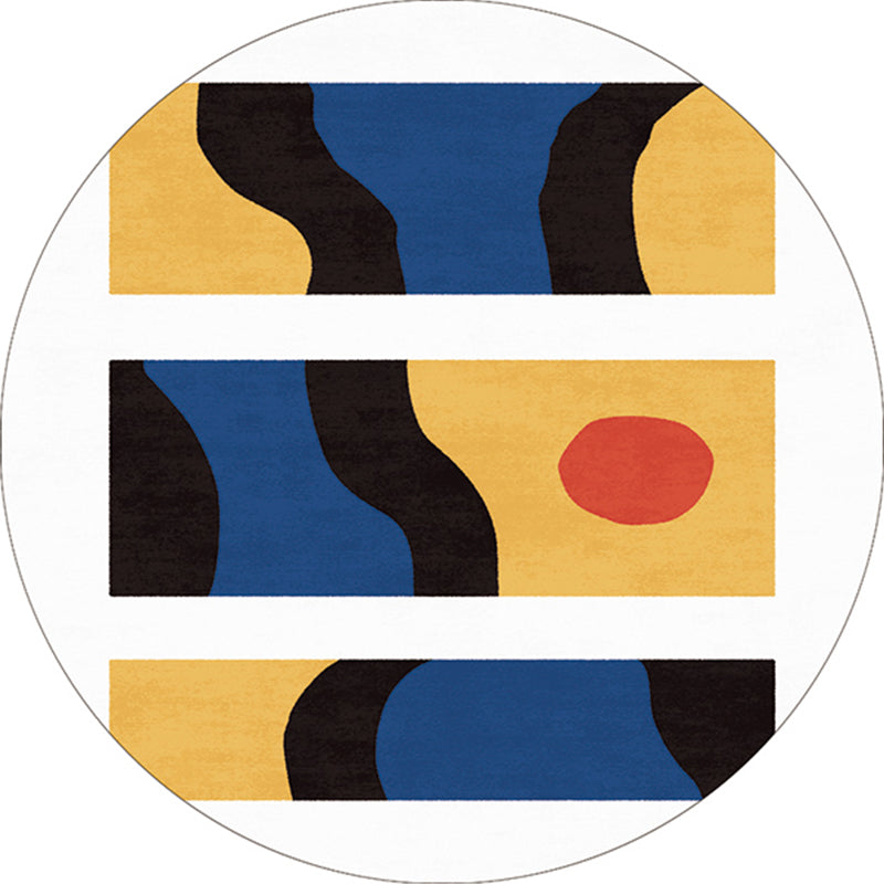 Multicolored Living Room Rug Polypropylene Colorblock Indoor Rug Anti-Slip Backing Washable Area Carpet Yellow-Blue Clearhalo 'Area Rug' 'Rug' 2407673