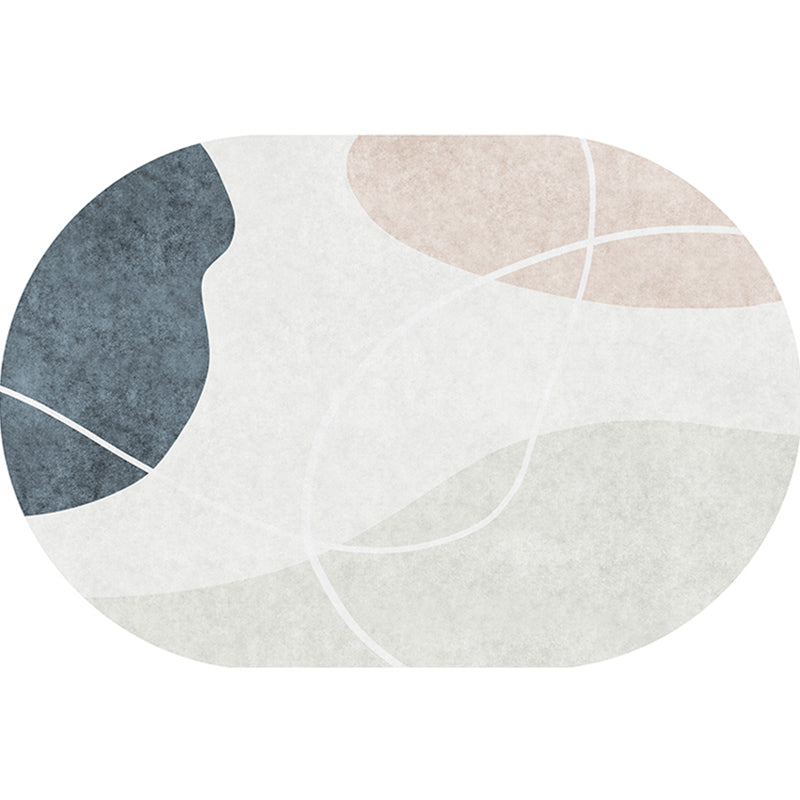 Scandinavian Living Room Rug Multicolored Colorblock Indoor Rug Synthetics Anti-Slip Backing Easy Care Carpet White Clearhalo 'Area Rug' 'Rug' 2407688