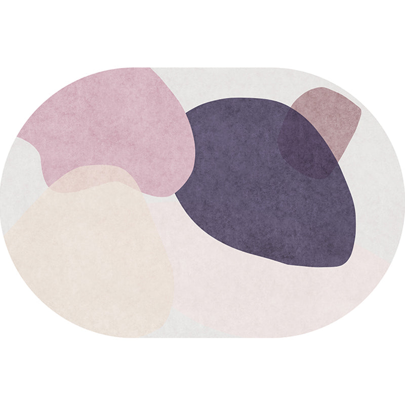 Scandinavian Living Room Rug Multicolored Colorblock Indoor Rug Synthetics Anti-Slip Backing Easy Care Carpet Purple Clearhalo 'Area Rug' 'Rug' 2407694