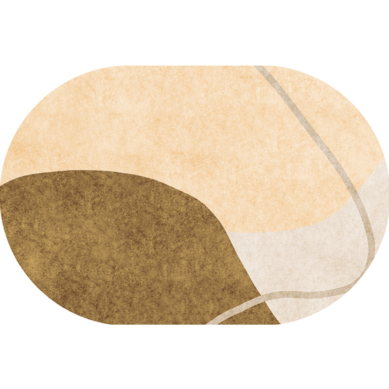 Scandinavian Living Room Rug Multicolored Colorblock Indoor Rug Synthetics Anti-Slip Backing Easy Care Carpet Brown Clearhalo 'Area Rug' 'Rug' 2407695