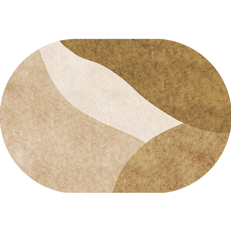 Scandinavian Living Room Rug Multicolored Colorblock Indoor Rug Synthetics Anti-Slip Backing Easy Care Carpet Dark Camel Clearhalo 'Area Rug' 'Rug' 2407696