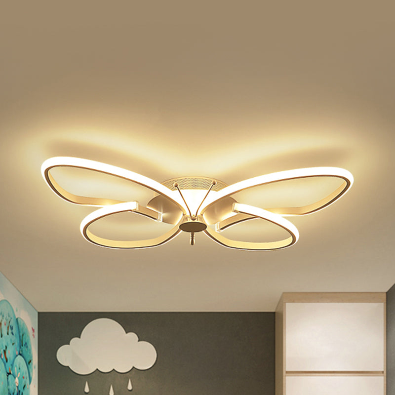 Acrylic Butterfly Ceiling Light Contemporary Flush Mount Light in White for Nursing Room Clearhalo 'Ceiling Lights' 'Close To Ceiling Lights' 'Close to ceiling' Lighting' 240832