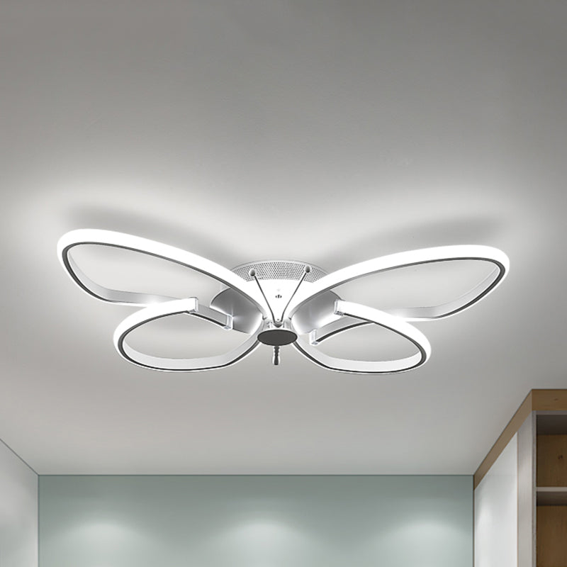 Acrylic Butterfly Ceiling Light Contemporary Flush Mount Light in White for Nursing Room White White Clearhalo 'Ceiling Lights' 'Close To Ceiling Lights' 'Close to ceiling' Lighting' 240833