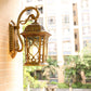 Single Wall Mount Lighting Antique Outdoor Sconce Light with Lantern Rippled Glass Shade Clearhalo 'Wall Lamps & Sconces' 'Wall Lights' Lighting' 2408348