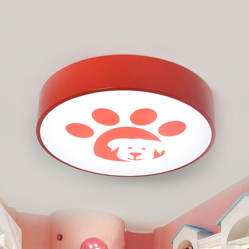 Metal Round Ceiling Mount Light with Doggy Foot Kids Bedroom Modern Ceiling Lamp Clearhalo 'Ceiling Lights' 'Close To Ceiling Lights' 'Close to ceiling' 'Flush mount' Lighting' 240835