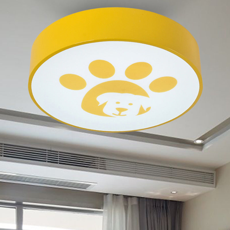 Metal Round Ceiling Mount Light with Doggy Foot Kids Bedroom Modern Ceiling Lamp Clearhalo 'Ceiling Lights' 'Close To Ceiling Lights' 'Close to ceiling' 'Flush mount' Lighting' 240838