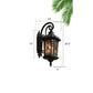 Glass Shaded Lantern Wall Sconce Traditional 1 Head Patio Wall Mount Light Fixture in Black Black Small Flower Shape Clearhalo 'Wall Lamps & Sconces' 'Wall Lights' Lighting' 2408384