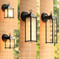 Glass Box Wall Sconce Lamp Simplicity 1 Head Outdoor Wall Mounted Lighting in Black Clearhalo 'Wall Lamps & Sconces' 'Wall Lights' Lighting' 2408492