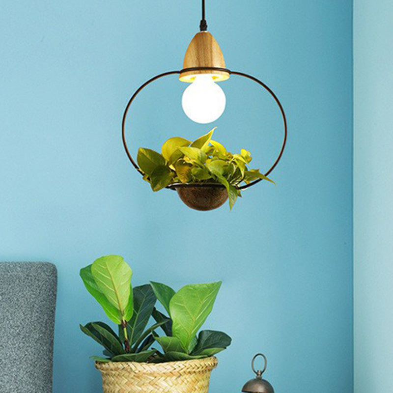1 Head Plant Pot Hanging Pendant Industrial Style Metal Pendulum Light for Dining Room Clearhalo 'Art Deco Pendants' 'Black' 'Cast Iron' 'Ceiling Lights' 'Ceramic' 'Crystal' 'Industrial Pendants' 'Industrial' 'Metal' 'Middle Century Pendants' 'Pendant Lights' 'Pendants' 'Rustic Pendants' 'Tiffany' Lighting' 2408575