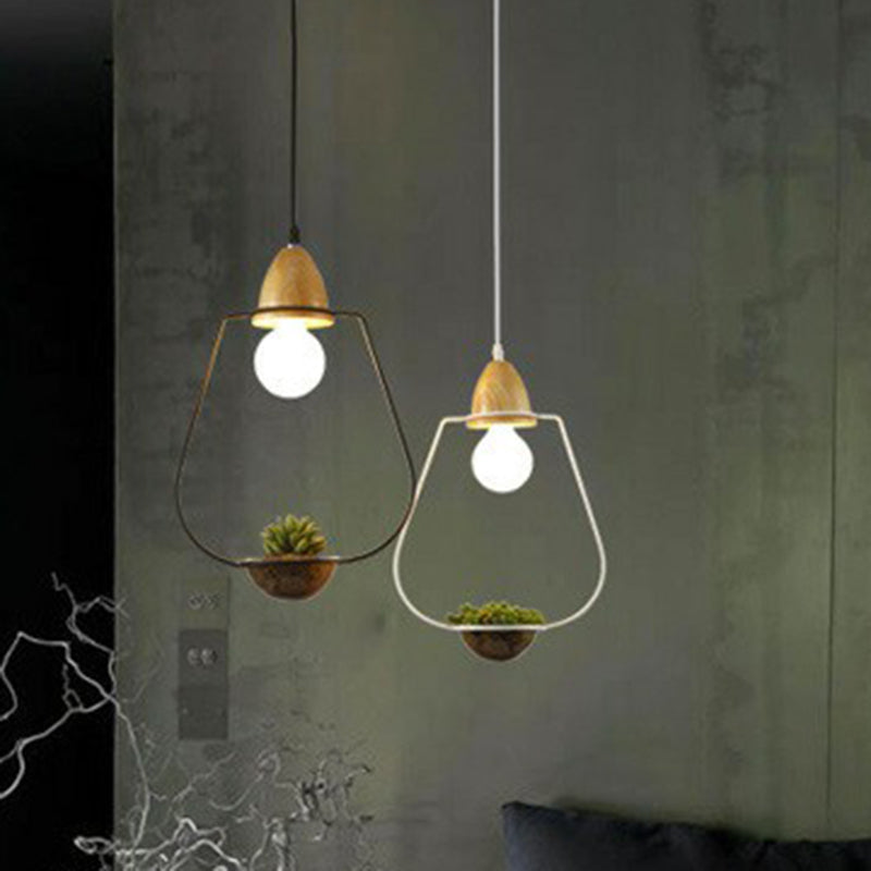 1 Head Plant Pot Hanging Pendant Industrial Style Metal Pendulum Light for Dining Room Clearhalo 'Art Deco Pendants' 'Black' 'Cast Iron' 'Ceiling Lights' 'Ceramic' 'Crystal' 'Industrial Pendants' 'Industrial' 'Metal' 'Middle Century Pendants' 'Pendant Lights' 'Pendants' 'Rustic Pendants' 'Tiffany' Lighting' 2408577