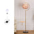 Feather Ball Shade Standing Light Nordic 1 Bulb Adjustable Floor Lamp with Wooden Tray Gold Gray Clearhalo 'Floor Lamps' 'Lamps' Lighting' 2408653