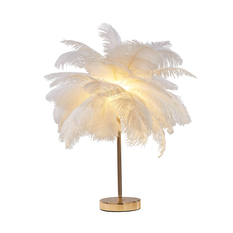 Coconut Tree Shaped Night Light Decorative Feather 1 Head Living Room Accent Table Lamp Clearhalo 'Lamps' 'Table Lamps' Lighting' 2408665