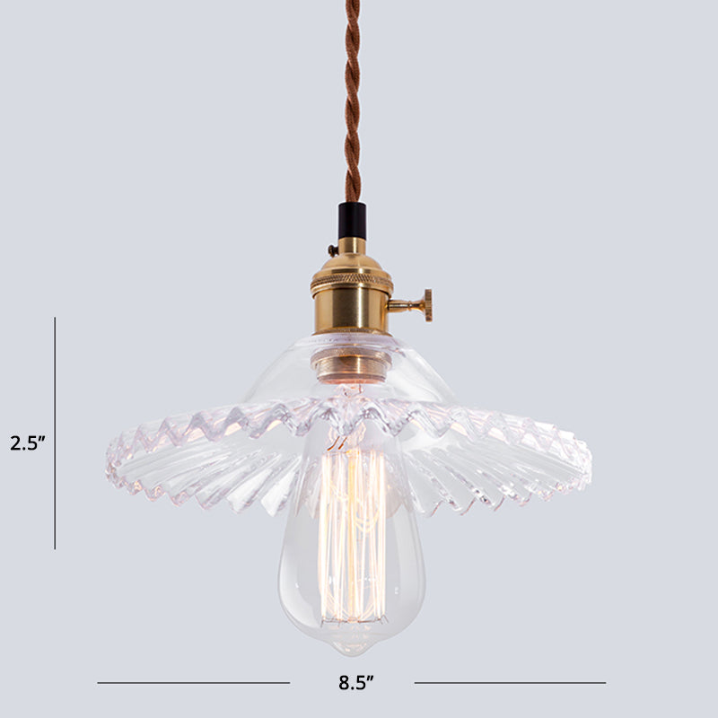 Nordic Radial Wave Pendant Lighting Glass 1-Light Dining Room Hanging Ceiling Light Clear Clearhalo 'Ceiling Lights' 'Modern Pendants' 'Modern' 'Pendant Lights' 'Pendants' Lighting' 2408680