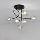 Ball Semi Flush Ceiling Light Modern Glass 6 Lights Bedroom Flush Mount Light Fixture Smoke Gray Clearhalo 'Ceiling Lights' 'Close To Ceiling Lights' 'Close to ceiling' 'Semi-flushmount' Lighting' 2408702