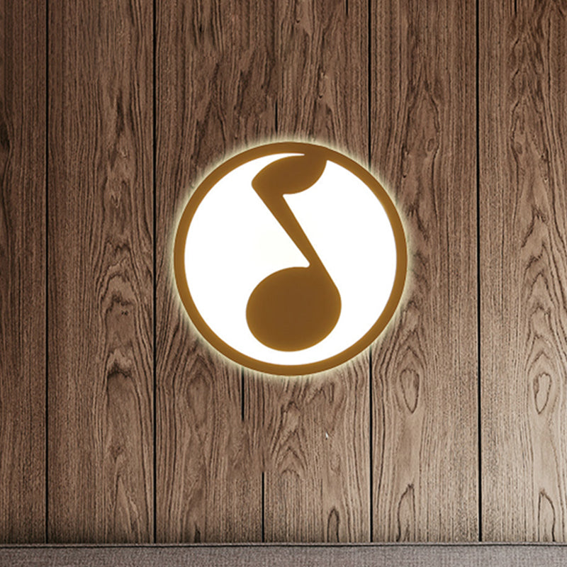 Slim Panel Wall Light Lovely Acrylic Sconce Light in White for Kindergarten Baby Bedroom White Eighth Note Clearhalo 'Wall Lamps & Sconces' 'Wall Lights' Lighting' 240871