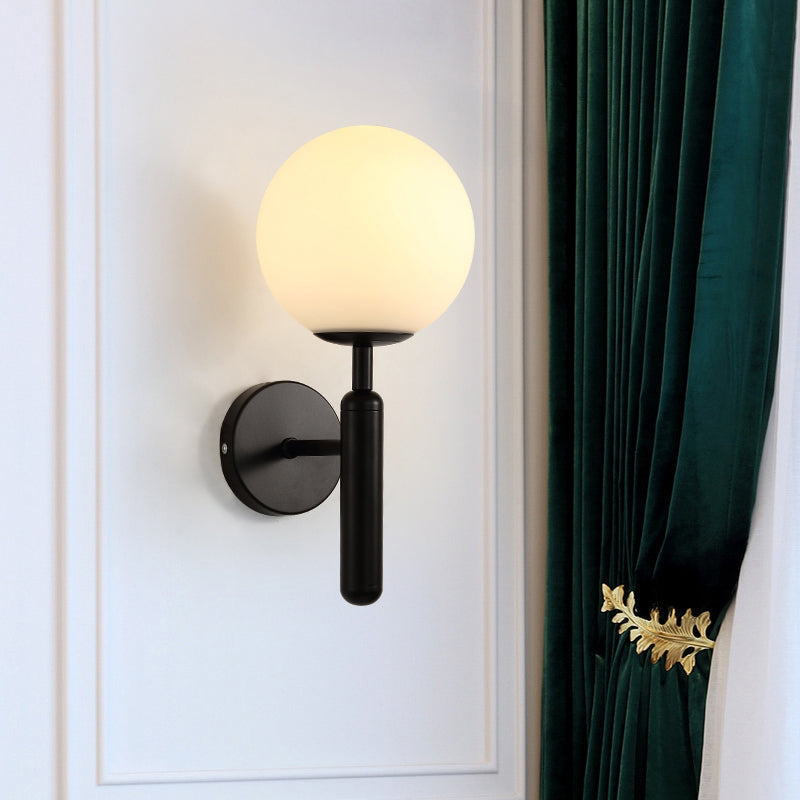 Ball Shade Corridor Wall Sconce Lighting Glass 1-Head Minimalistic Wall Mounted Light Clearhalo 'Cast Iron' 'Glass' 'Industrial' 'Modern wall lights' 'Modern' 'Tiffany' 'Traditional wall lights' 'Wall Lamps & Sconces' 'Wall Lights' Lighting' 2408752