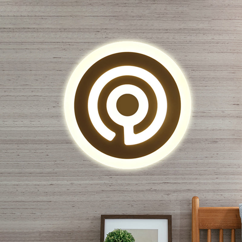 Slim Panel Wall Light Lovely Acrylic Sconce Light in White for Kindergarten Baby Bedroom White Circle Clearhalo 'Wall Lamps & Sconces' 'Wall Lights' Lighting' 240877