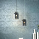 Dual Dome Bedside Pendulum Light Glass 1 Bulb Nordic Style Pendant Light Fixture Clearhalo 'Ceiling Lights' 'Glass shade' 'Glass' 'Modern Pendants' 'Modern' 'Pendant Lights' 'Pendants' Lighting' 2408783