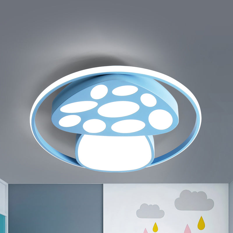 Cute Mushroom Flush Mount Light Cartoon Acrylic Metal Ceiling Lamp for Kindergarten Clearhalo 'Ceiling Lights' 'Close To Ceiling Lights' 'Close to ceiling' 'Flush mount' Lighting' 240885
