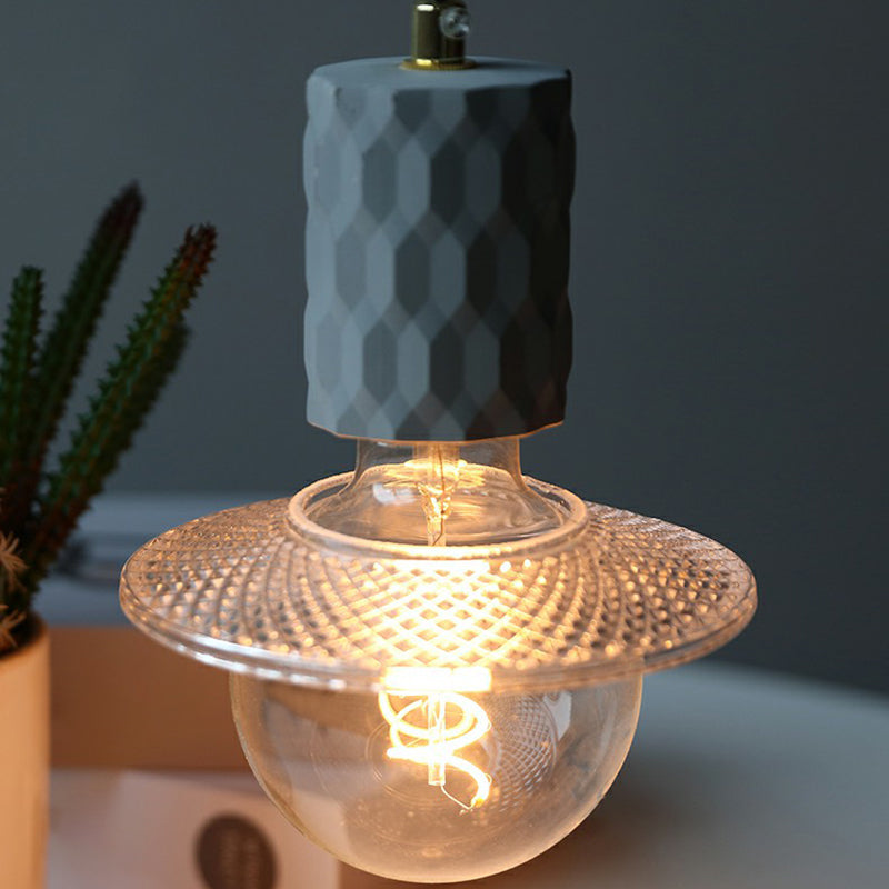 Bare Bulb Hanging Light Fixture Simple Cement 1-Light Black Pendulum Light for Restaurant Clearhalo 'Ceiling Lights' 'Modern Pendants' 'Modern' 'Pendant Lights' 'Pendants' Lighting' 2408883