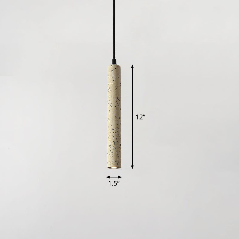 Tubular Bedside Down Lighting Pendant Terrazzo Simplicity LED Suspension Light Fixture Yellow Clearhalo 'Ceiling Lights' 'Modern Pendants' 'Modern' 'Pendant Lights' 'Pendants' Lighting' 2408896