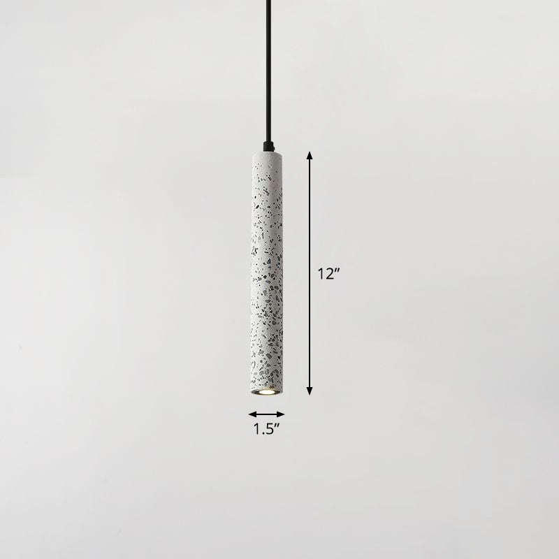 Tubular Bedside Down Lighting Pendant Terrazzo Simplicity LED Suspension Light Fixture White Clearhalo 'Ceiling Lights' 'Modern Pendants' 'Modern' 'Pendant Lights' 'Pendants' Lighting' 2408900