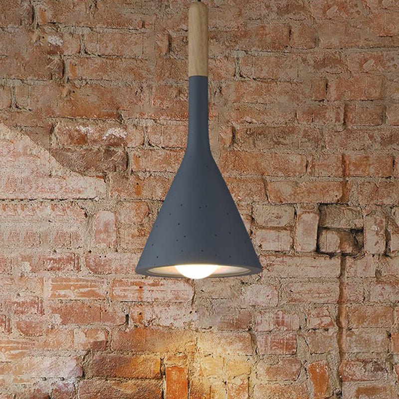 Funnel Shaped Restaurant Hanging Lighting Resin 1 Head Nordic Pendant Lamp with Cement Look Clearhalo 'Ceiling Lights' 'Modern Pendants' 'Modern' 'Pendant Lights' 'Pendants' Lighting' 2408903