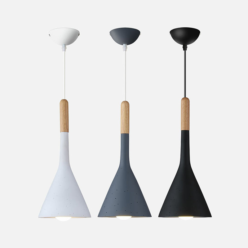 Funnel Shaped Restaurant Hanging Lighting Resin 1 Head Nordic Pendant Lamp with Cement Look Clearhalo 'Ceiling Lights' 'Modern Pendants' 'Modern' 'Pendant Lights' 'Pendants' Lighting' 2408907