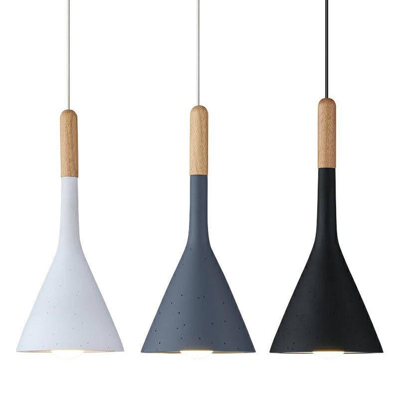 Funnel Shaped Restaurant Hanging Lighting Resin 1 Head Nordic Pendant Lamp with Cement Look Clearhalo 'Ceiling Lights' 'Modern Pendants' 'Modern' 'Pendant Lights' 'Pendants' Lighting' 2408908