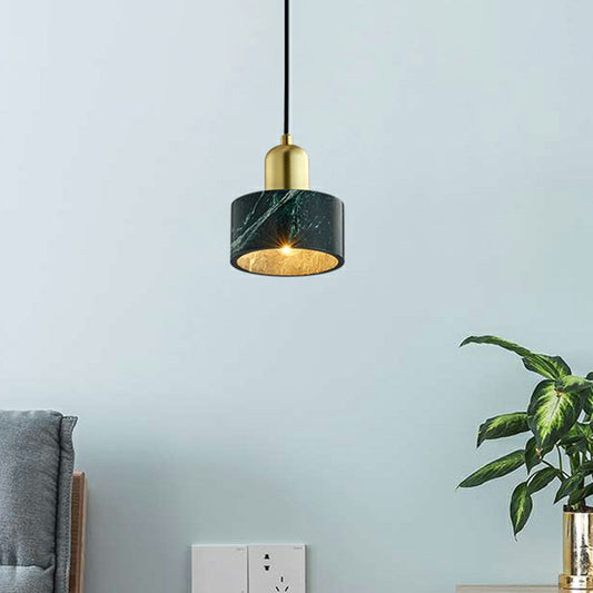 Marble Round Pendant Ceiling Light Nordic 1 Bulb Suspension Lighting with Brass Socket Clearhalo 'Ceiling Lights' 'Modern Pendants' 'Modern' 'Pendant Lights' 'Pendants' Lighting' 2408919